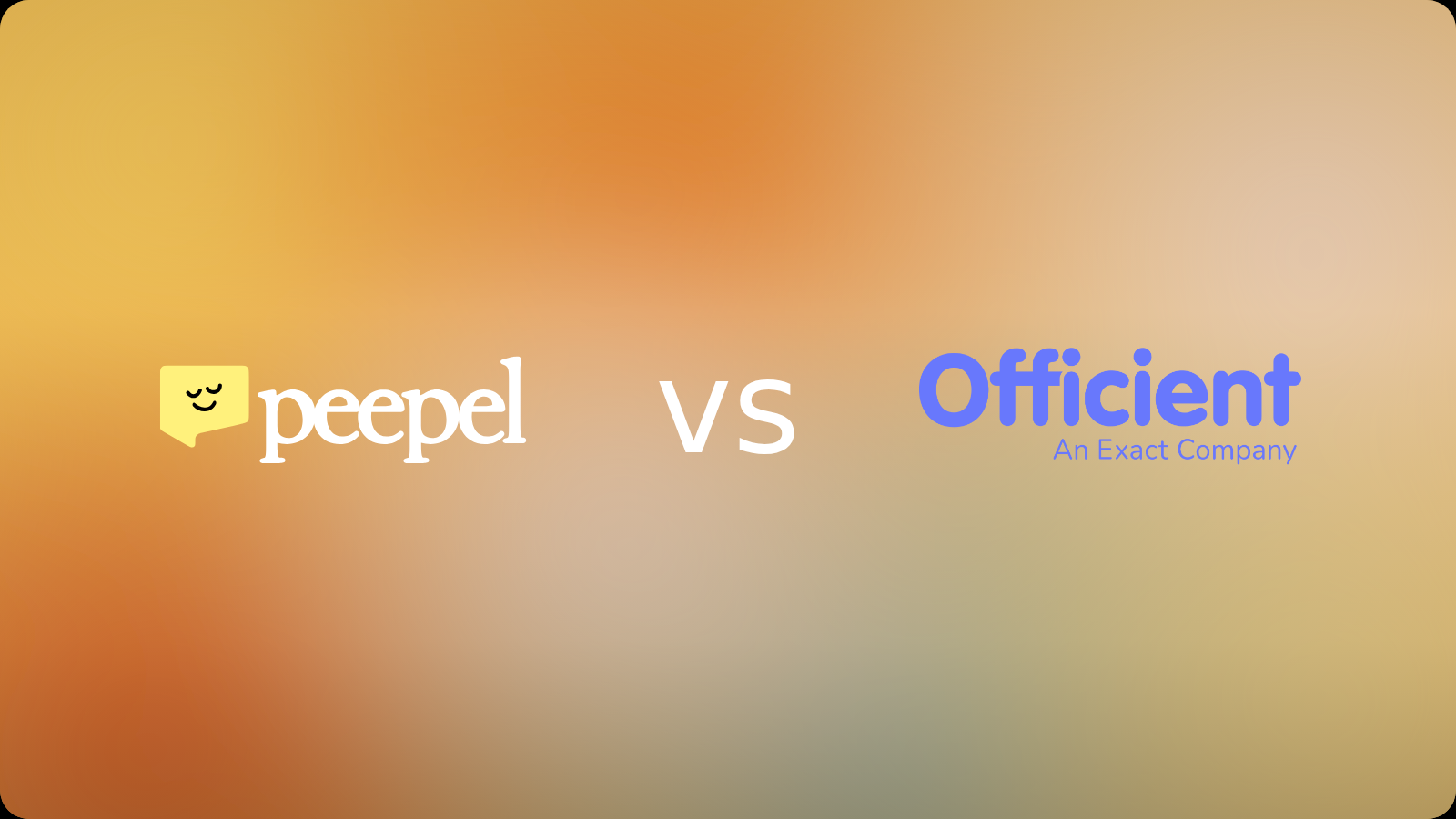 Peepel vs. Officient - vergelijking van het Belgische HR-platform Officient (Exact Officient) en het agentic HR-platform Peepel voor kmo's.